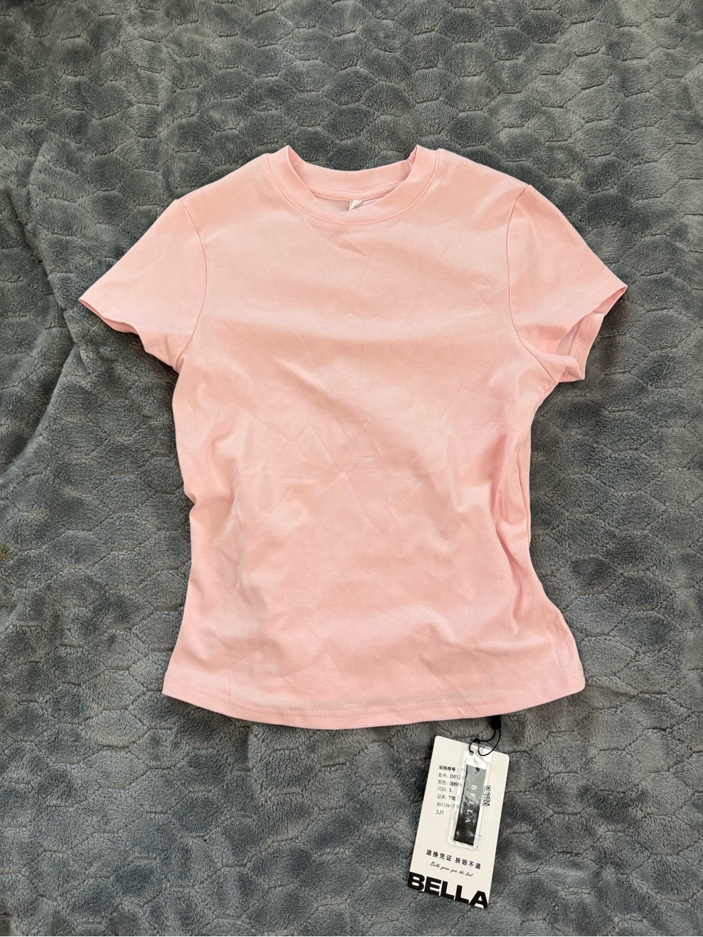 Light Pink Short Sleeve Crew Neck Tee